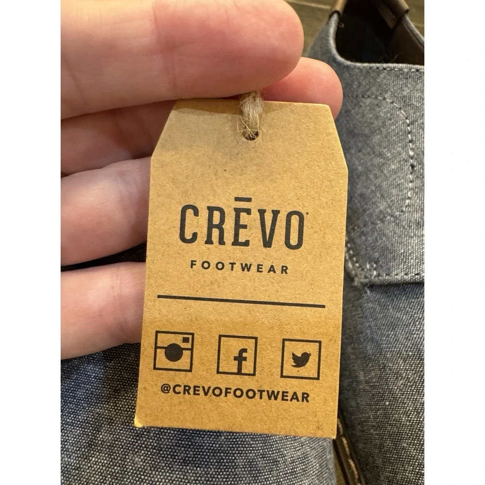 Crevo Buddy Cushioned Oxfords Mens Size‎ 8 New Chambray Blue Preppy